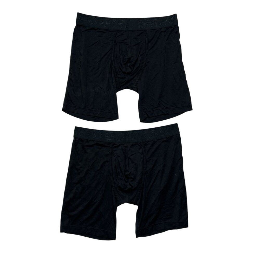 David Archy Men's Size Small Black 2 Pack Bamboo Boxer‎ Briefs